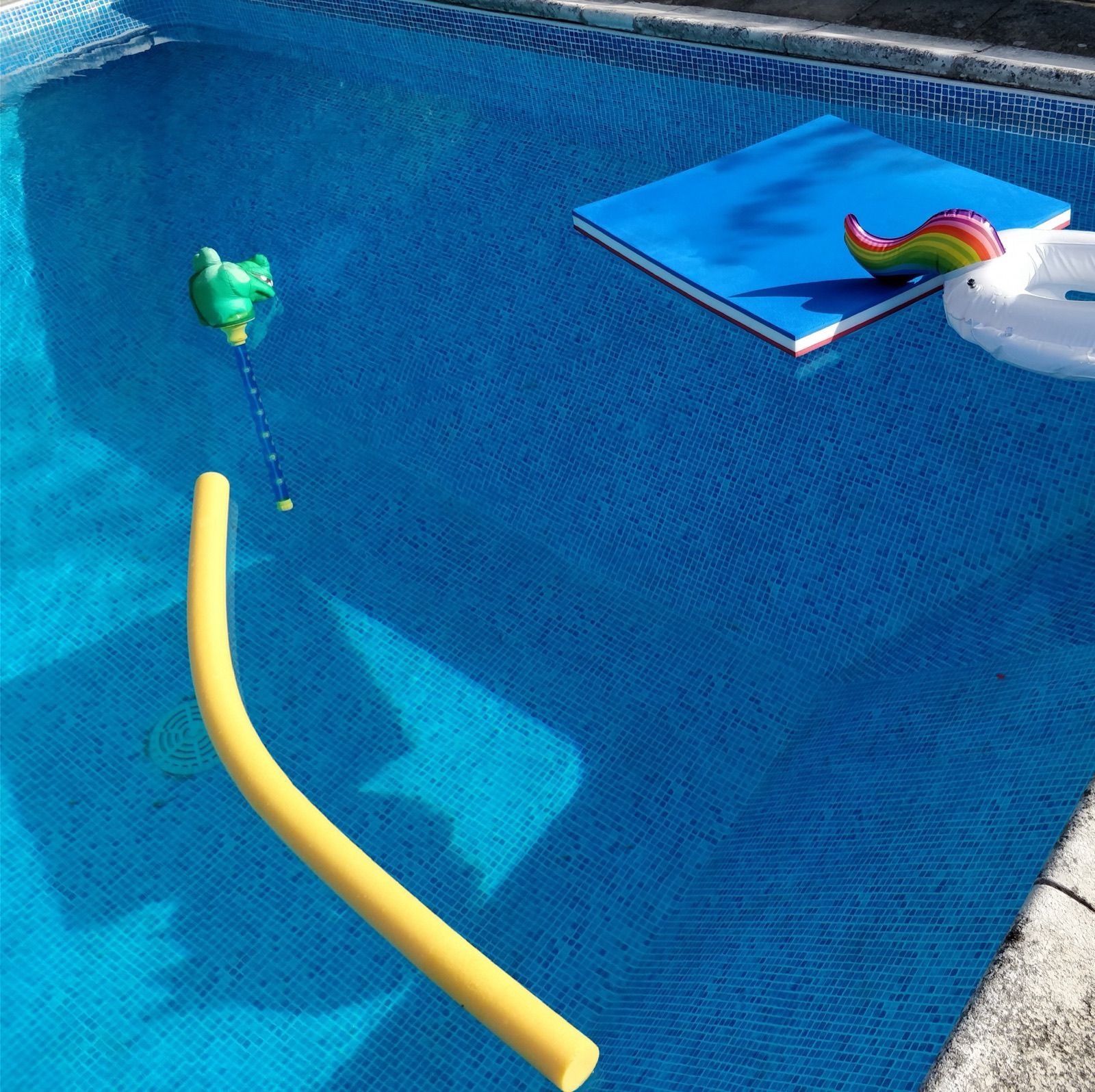 Clear blue pool water